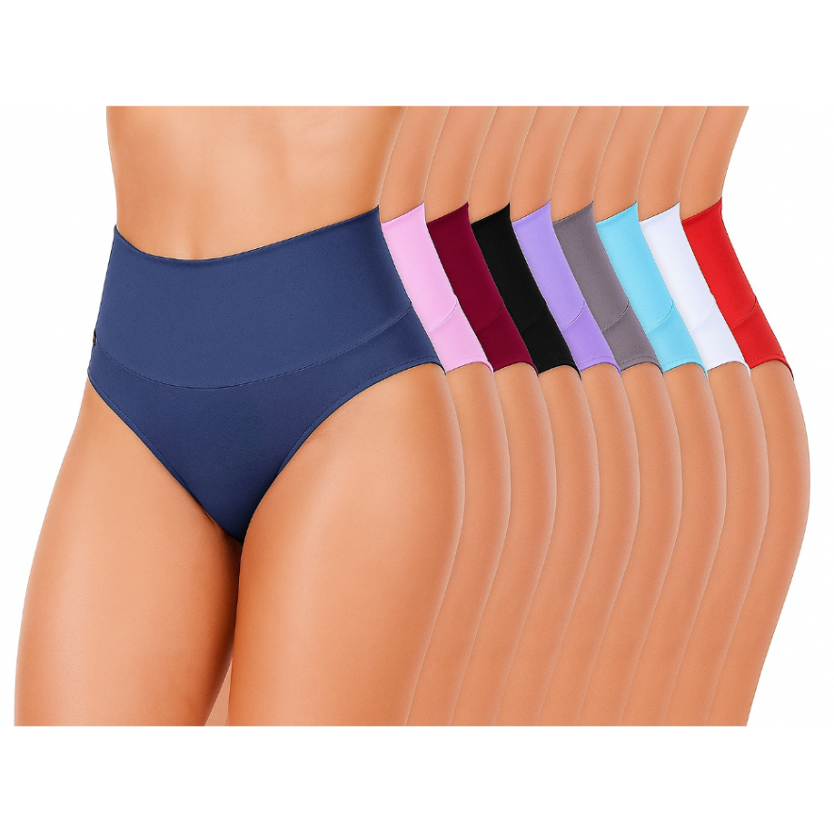 10 Lindas Calcinhas Femininas Modeladoras Cós Alto Kit Lingerie em Oferta na Shopee