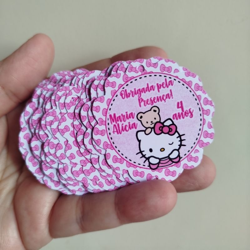 Tag personalizada hello kit - Tag lembrancinha - Tag agradecimento /Lembrancinhas Personalizada/FAÇO TODOS OS TEMAS