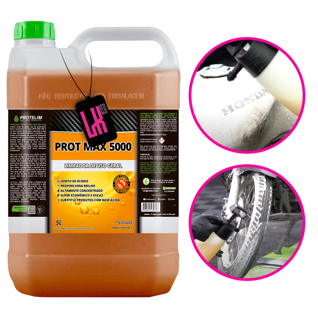 Prot Max 5000 5L Protelim - Shampoo Lavagem Sem Toque Concentrado