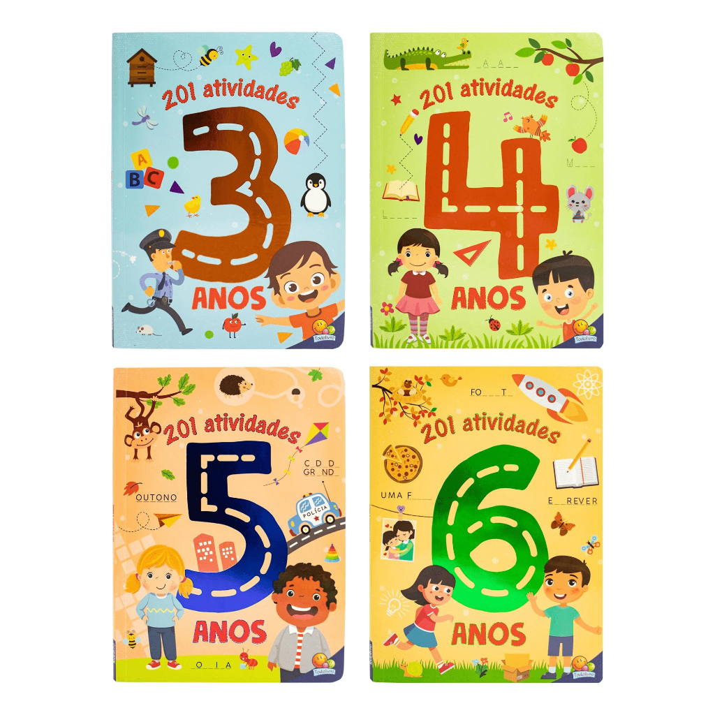 Livro de Atividades Infantil – 201 Jogos e Desenhos Educativos para Crianças 3 a 6 Anos