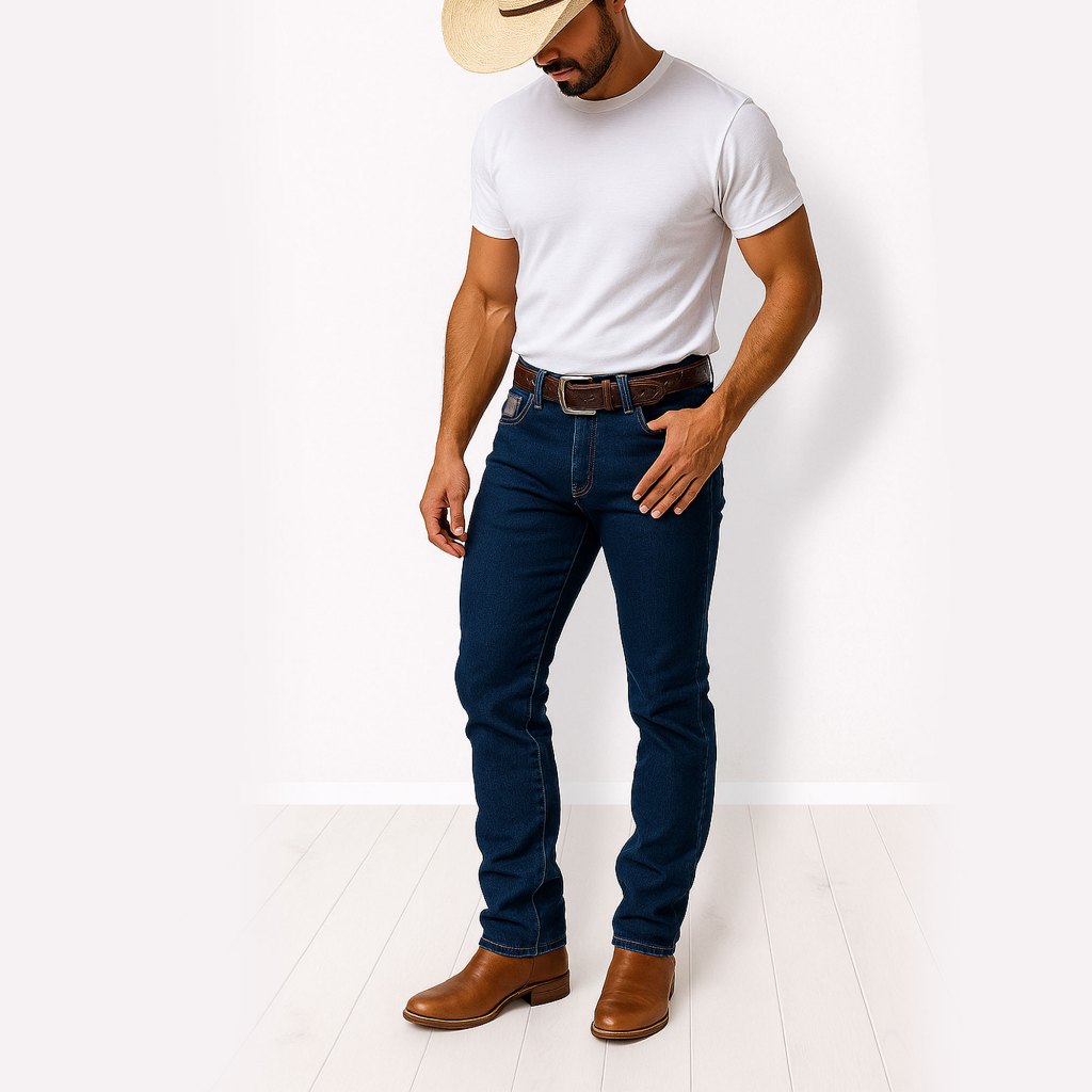 Calça Country Western Masculina C/ Elastano Premium - Stone