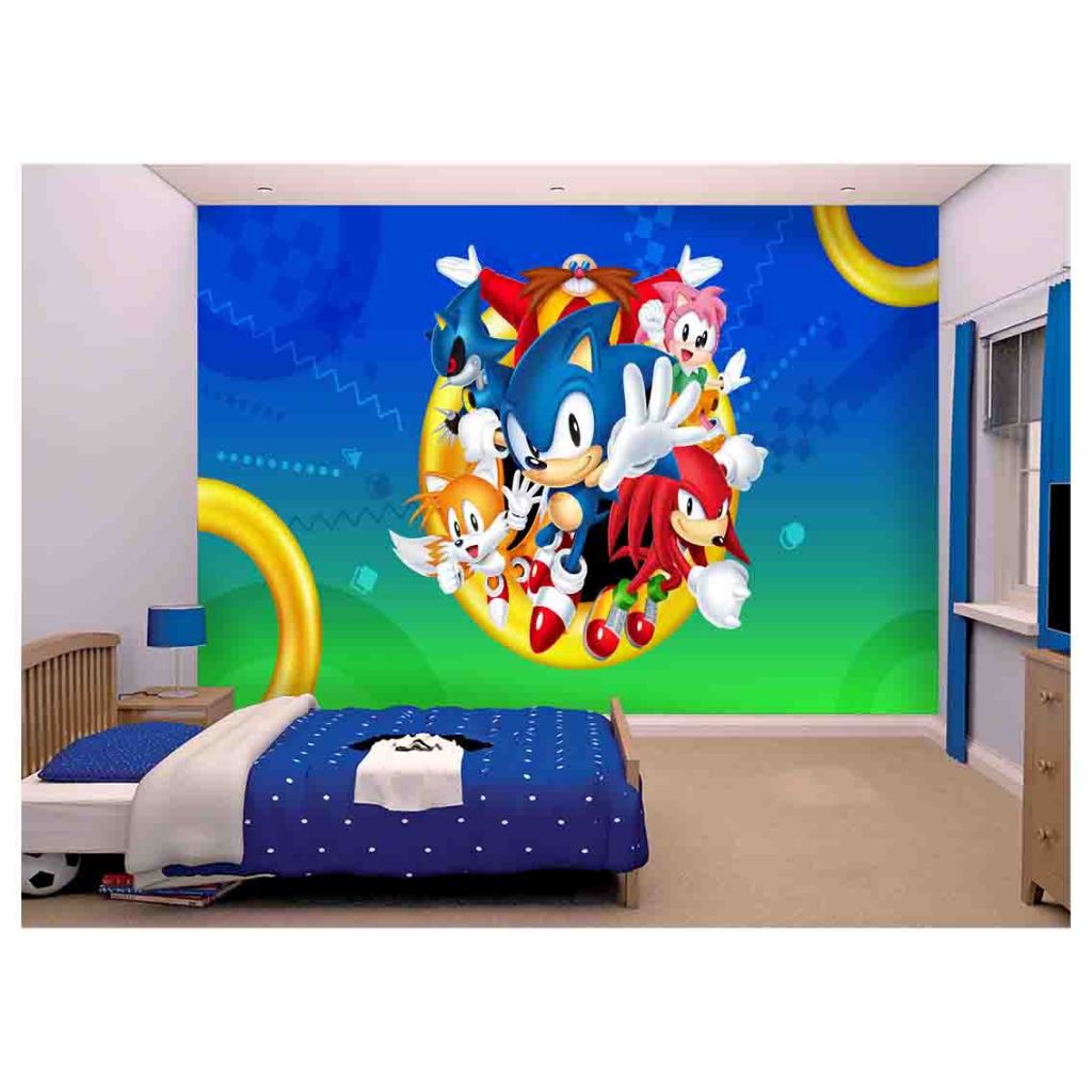 Papel de Parede Sonic Adesivo Decorativo Decoração Infantil Quarto Jogo de Video Game Filme SNC 012