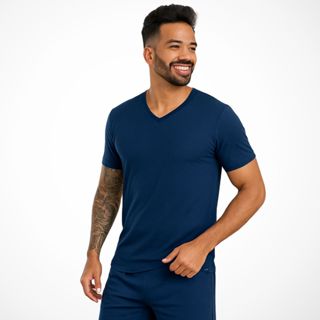 Pijama Masculino Manga Curto De Malha Confortável Original Camisa Bermuda Básico em Oferta na Shopee