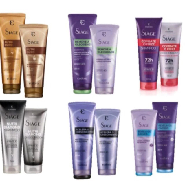 Shampoo 250ml + Condicionador 200ml EUDORA SIÁGE  kit 2 Produtos ORIGINAL CABELOS