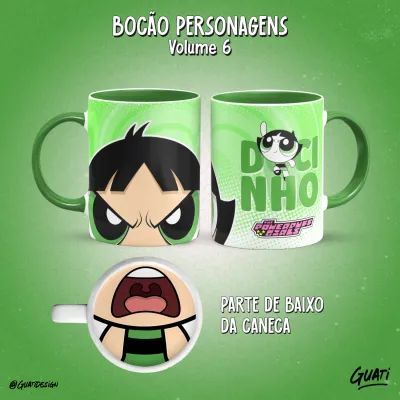 Caneca Personalizada Florzinha ,docinho e lindinha Meninas Superpoderosas Bocão Presente Criativo
