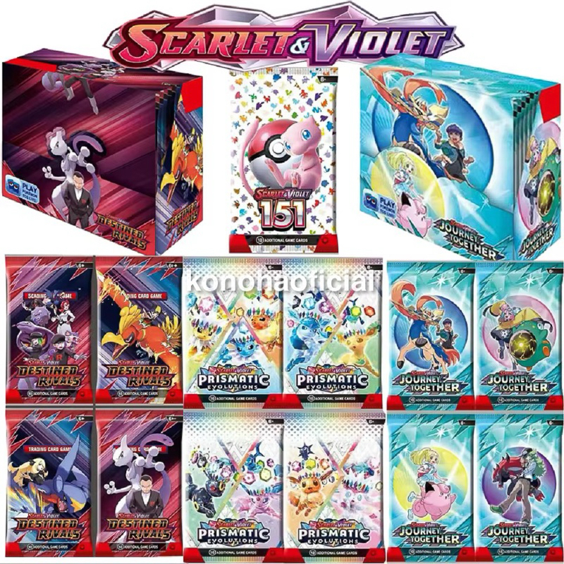 360 Pçs/Set Cartão Pokémon 151 Mew Scarlet Violet Série Viagem Juntos Evoluções Prismáticas Rivais Predestinados Coleção