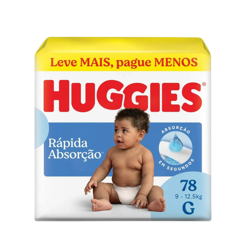 Fralda Huggies Azul G Tripla Proteção 9-12,5KG 78und
