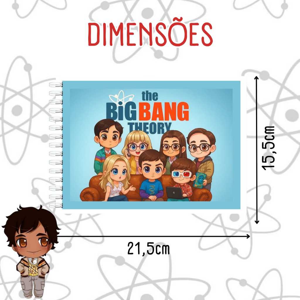Detalhes do Livro de Colorir The Big Bang Theory A5 Capa Dura 180g 50 Desenhos ENVIO IMEDIATO