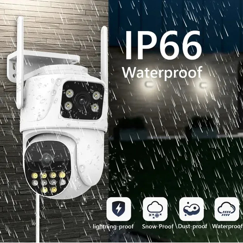 Câmera De Segurança Prova D'água 4K Wifi 2 Em 1 Visao Noturna Com Infravermelho para Vigilância — imagem 2 de 2