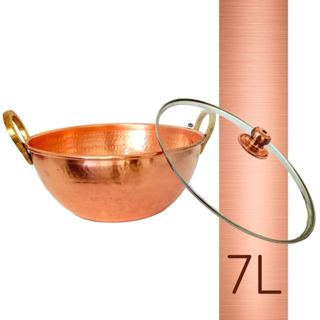 Tacho De Cobre Puro 7 Litros com Tampa de Vidro em Oferta na Shopee