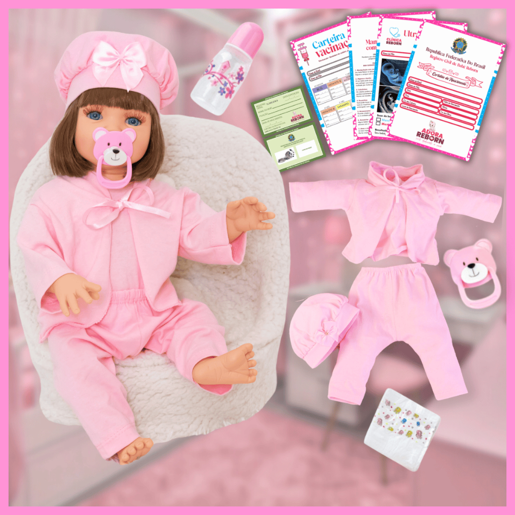 Boneca Bebê Reborn Silicone Bebe Barata Realista 100% Vinil siliconado +  itens
