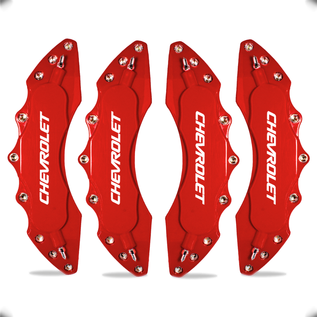 Capa de Pinça de Freio Universal Logo Chevrolet Escrita P/ Onix Prisma Cobalt Cruze Spin  Astra Vectra + Cola Adesiva