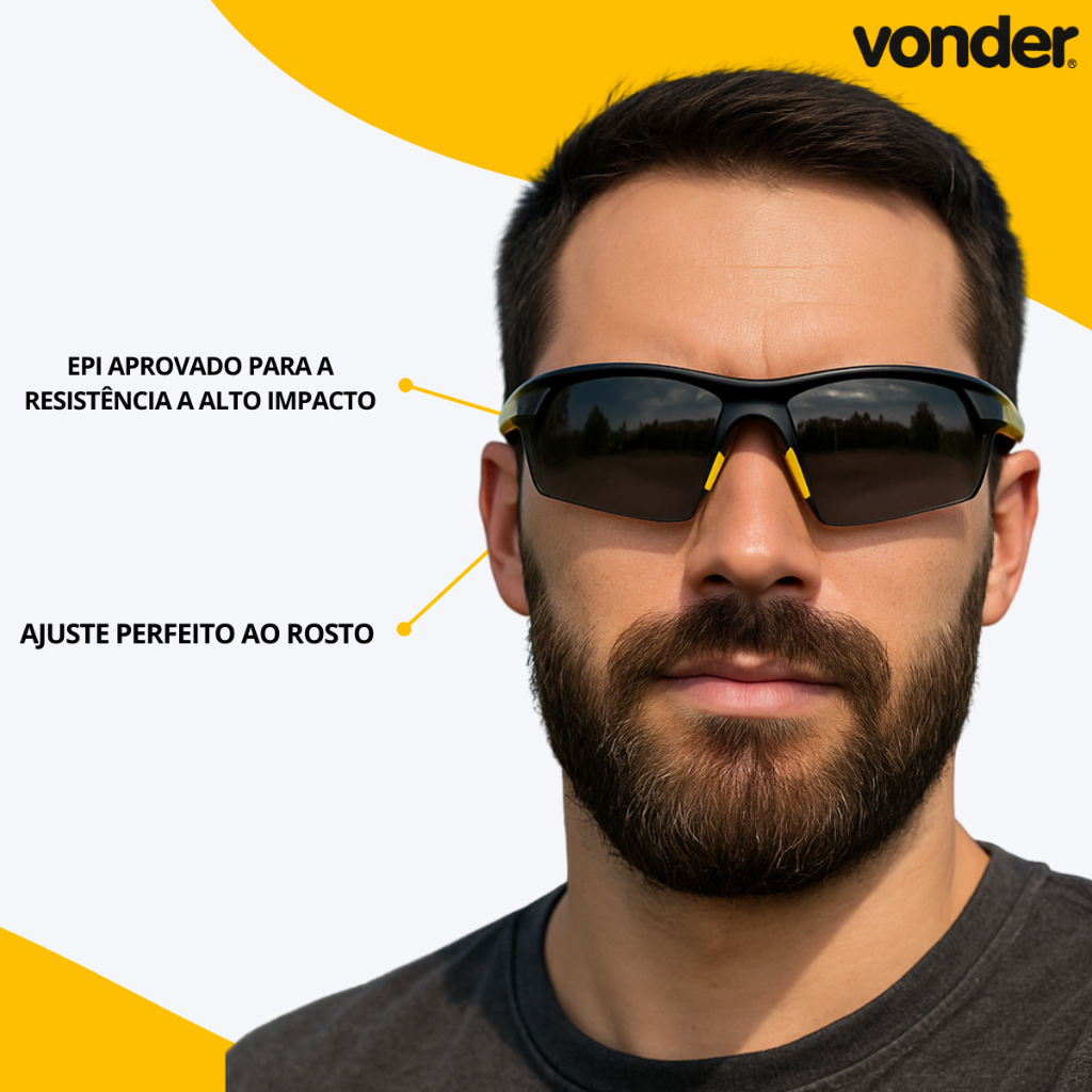 Óculos De Segurança Trabalho Epi Vonder Anti Risco Modelo Boxer Proteção em Oferta na Shopee
