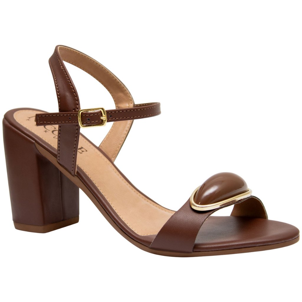 Sandália Feminina com ABS Gota Moderna Salto Alto Bloco em Oferta na Shopee