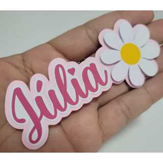 Aplique Personalizado Margarida para Tubete 13cm – Jardim das Margaridas – Festa Infantil / Lembrancinha com Nome em Oferta na Shopee
