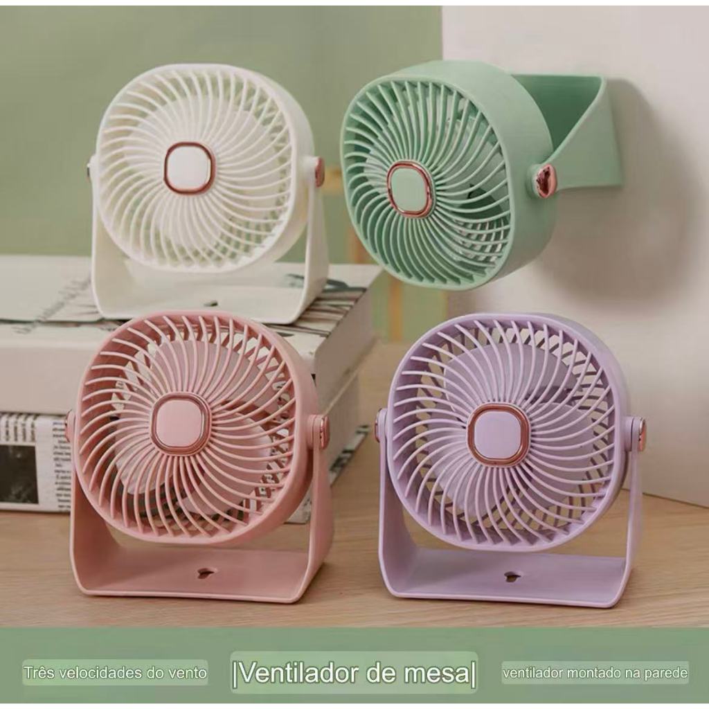 Mini Ventilador De Mesa USB c  Forte Silencioso Portátil Verão Pode ser pendurado na parede em Oferta na Shopee