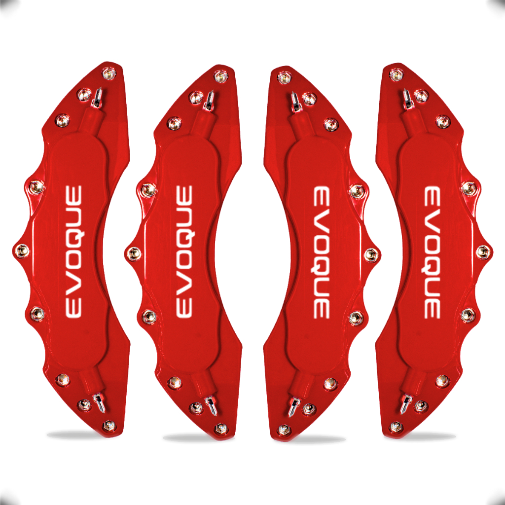 Capa de Pinça de Freio Logo Evoque Escrita Personalizada Visual Premium Tuning Aro 17 18 19 20 Carro + Cola Adesiva