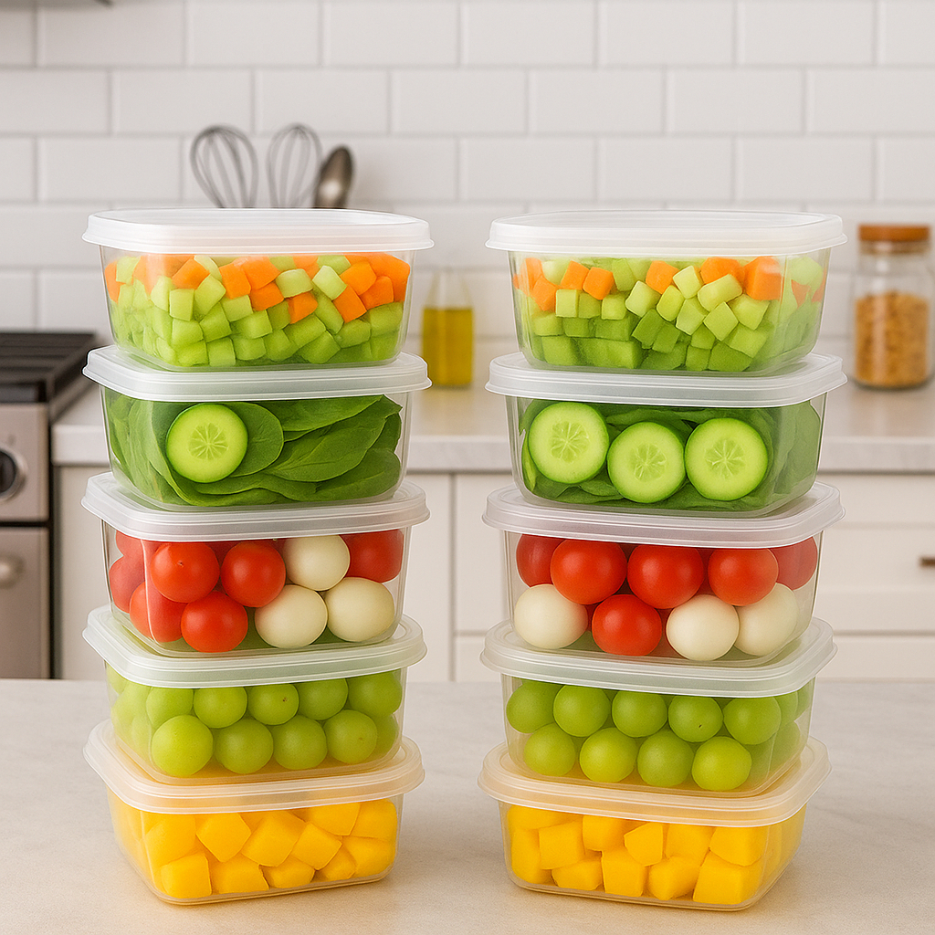 Imagem Kit Marmita Potes 400ml Fitness Livre De BPA Freezer Microondas Organizador De Alimentos Retangular