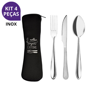 Kit Premium Talheres Portáteis em Aço Inox com Estojo, Prático para Marmita, Trabalho, Escola em Oferta na Shopee