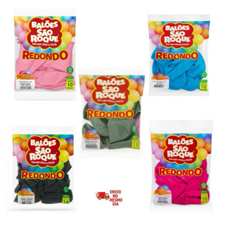 Balões são Roque 16” polegadas, 10 unidades / pacote - Liso Redondo, festas, decoração e aniversário em Oferta na Shopee