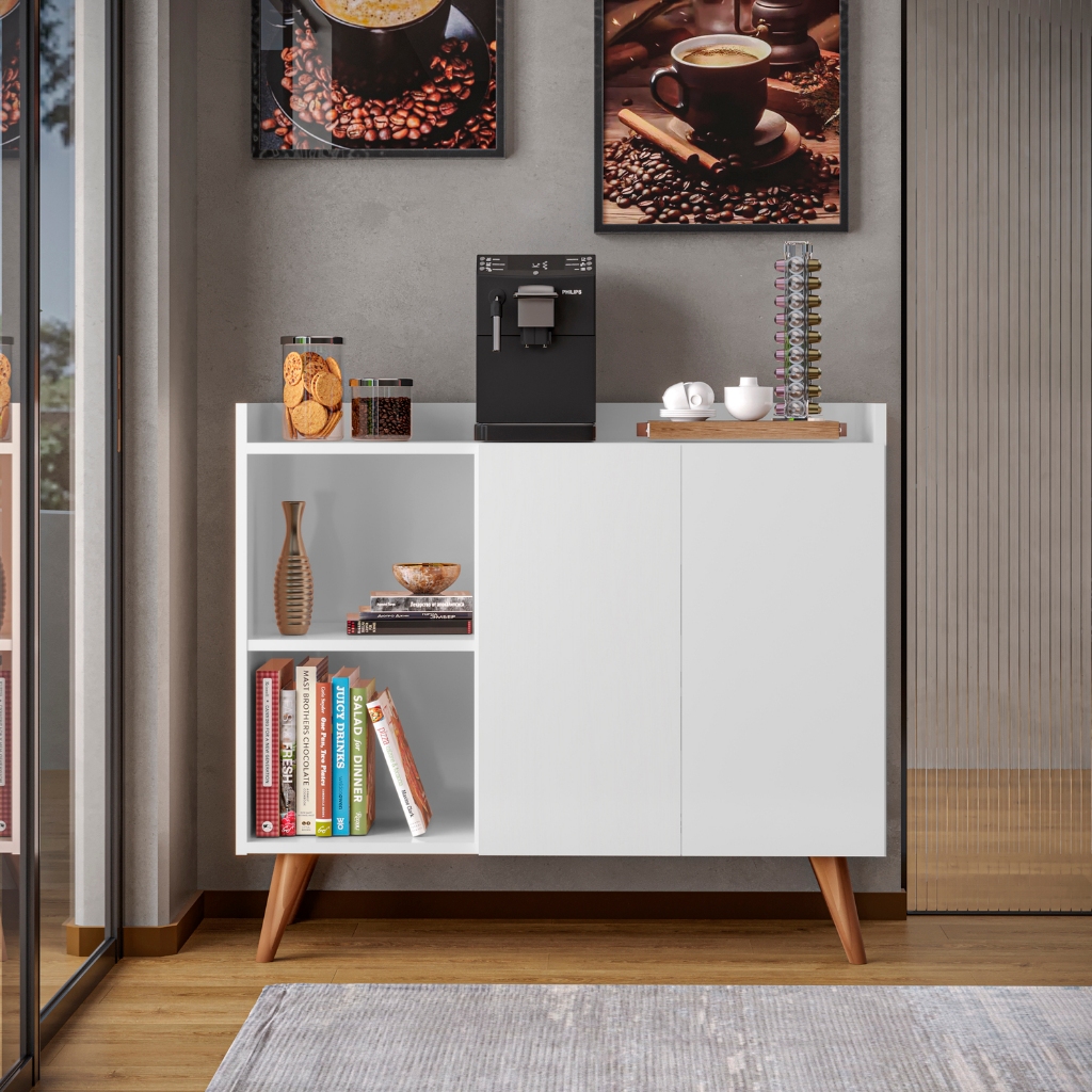 Buffet Branco com Madeira: Onde Comprar | BuscaProdutos