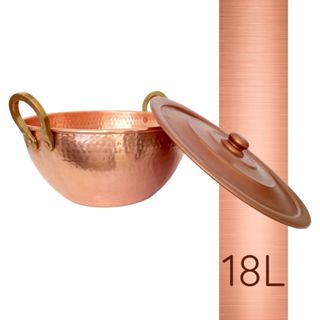 Tacho De Cobre Puro Com Tampa Cobreada 18 Litros em Oferta na Shopee