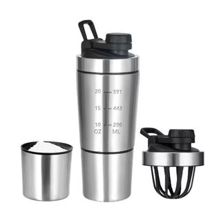Shakeira Dupla Inox 900ml Coqueteleira Academia Misturador