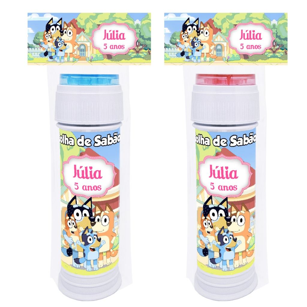 10 Bolinha de Sabão 60ml Bluey e Bingo Aniversário Lembrancinha em Oferta na Shopee