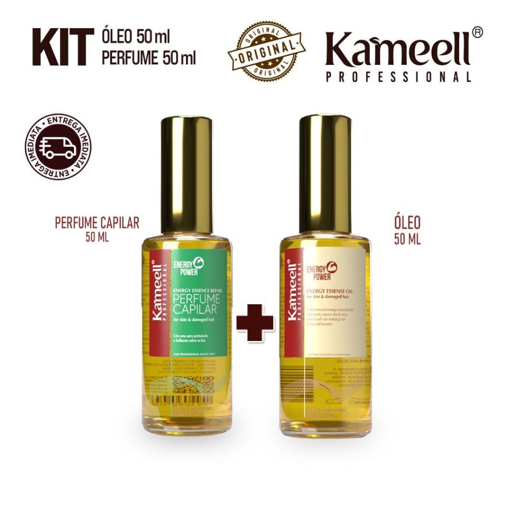 Perfume Capilar + Óleo Kameell – Brilho, Nutrição e Perfume para Seus Fios em Oferta na Shopee