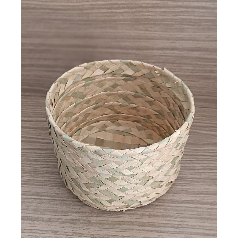 Mini Vaso Cachipot de Palha de Carnaúba 15x10cm para decoração e plantas em Oferta na Shopee