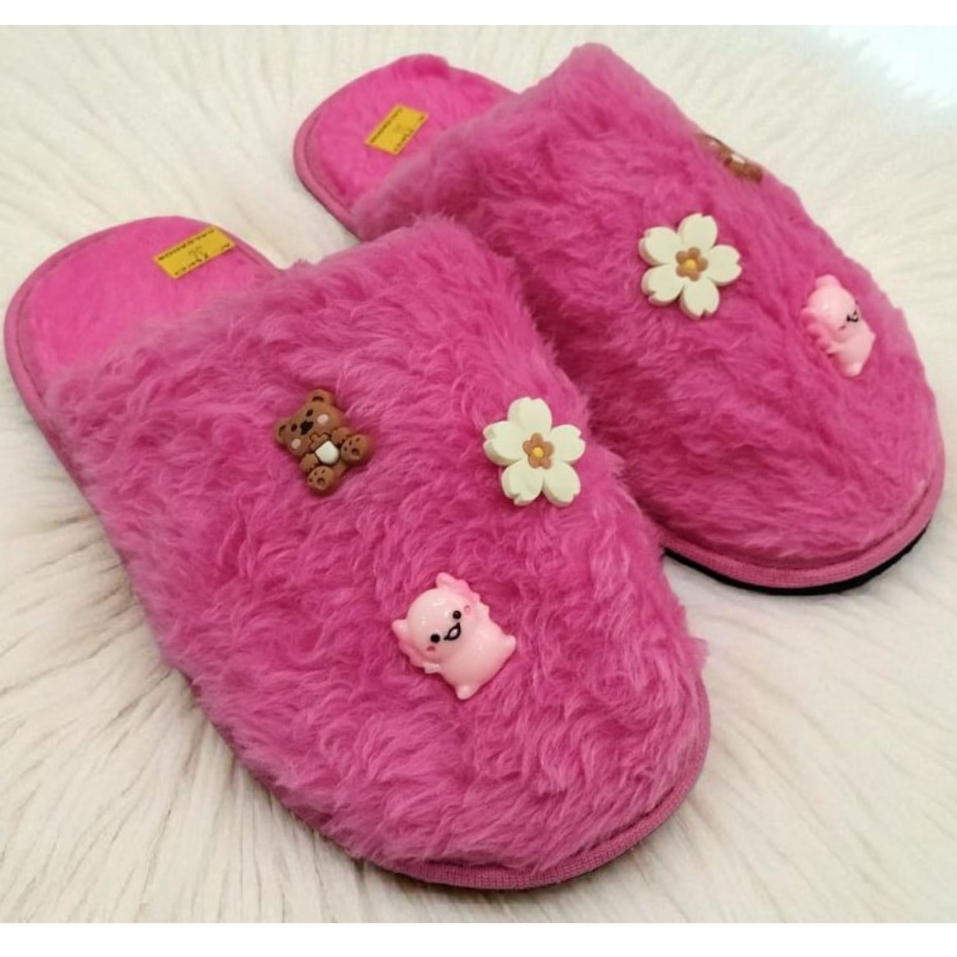 Pantufa de Pelúcia Com Enfeites coloridos Sortidos, Chinelo Confortável de Quarto Antiderrapante - Quentinho do 34 Ao 44