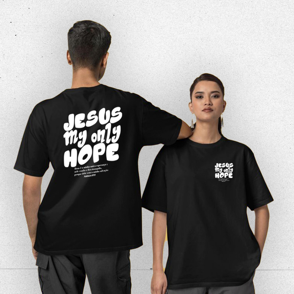 Kit Casal 2 Camisetas Preto Conjunto Cristão Jesus  Fé Amor e Conexão no Estilo Streetwear Exclusiva Envio Imediato