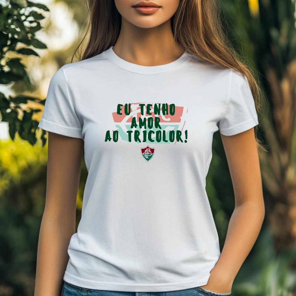 Camiseta Baby Look Fluminense Branca - Camisa Do Fluzao Feminina
