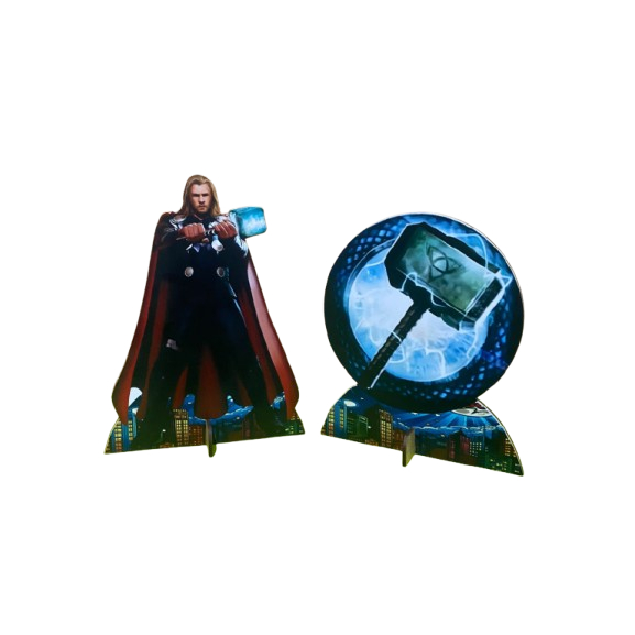 Kit Festa Display Vingadores, 10 Mesa 2 De Chão Para Decoração em Mdf.