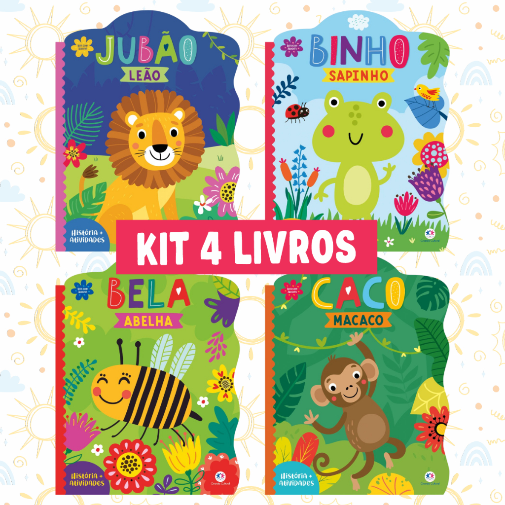 Livros Infantis Educativos - Coleção Leia com Alegria - Kit com 4 em Oferta na Shopee