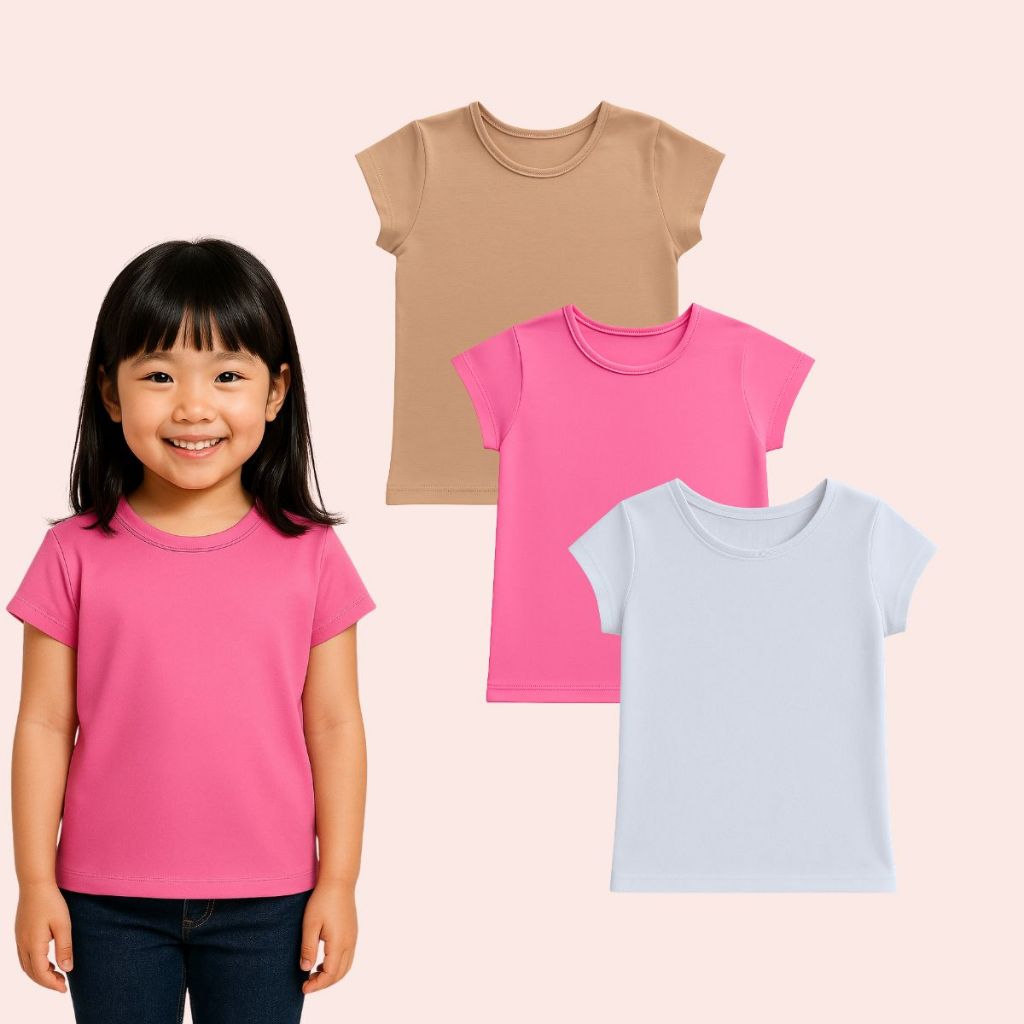 Blusa Cotton Premium Feminina Menina Infantil Manga Curta Verão