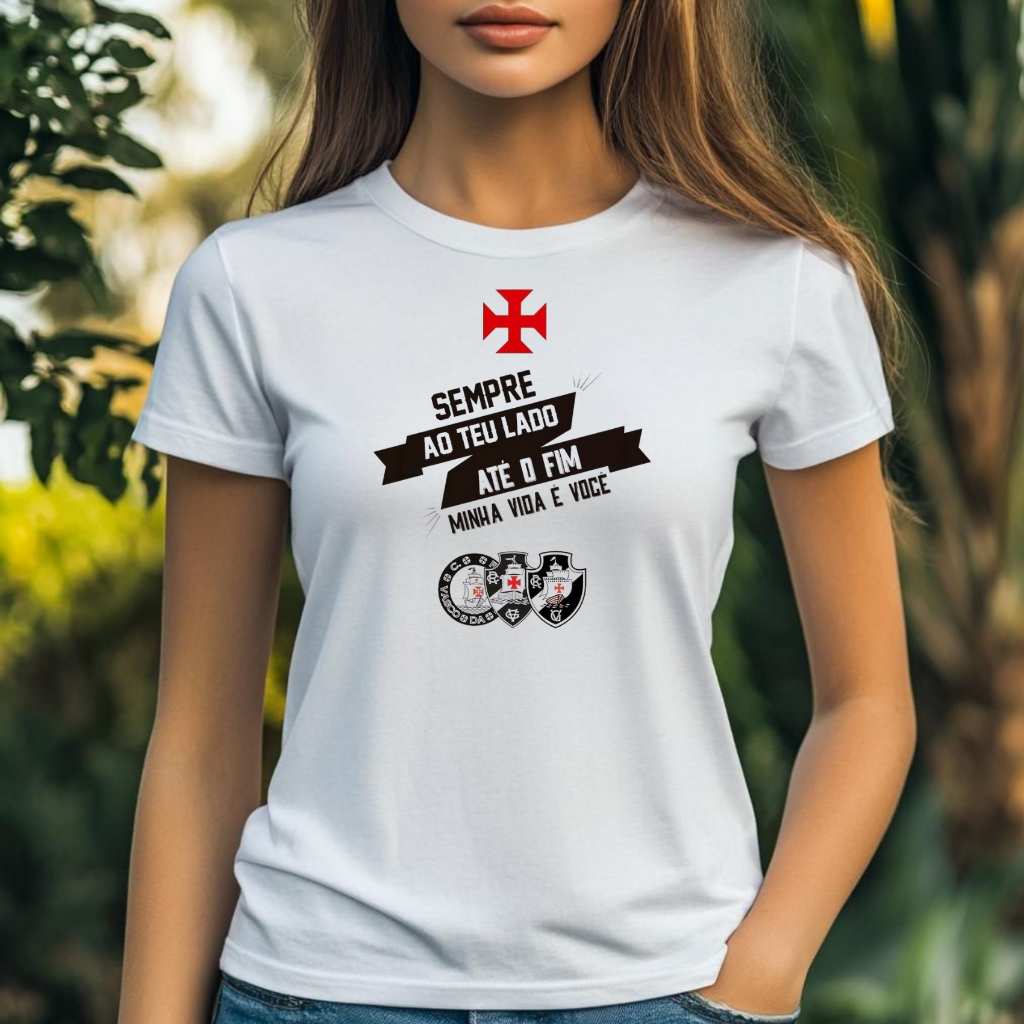 Camiseta t shirt Vasco Da Gama Feminina - Camisa Do Vascao Baby Look em Oferta na Shopee