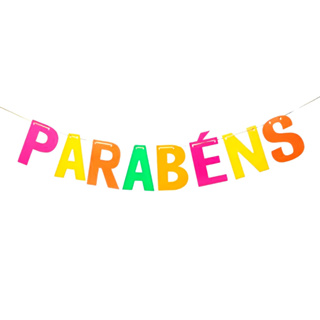 Faixa Parabéns Neon 1,5m Festa Aniversario em Oferta na Shopee