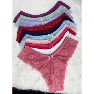 Kit 10 Calcinhas Fio Dental Renda Lingerie De Poliamida Sexy Sensual Premium em Oferta na Shopee