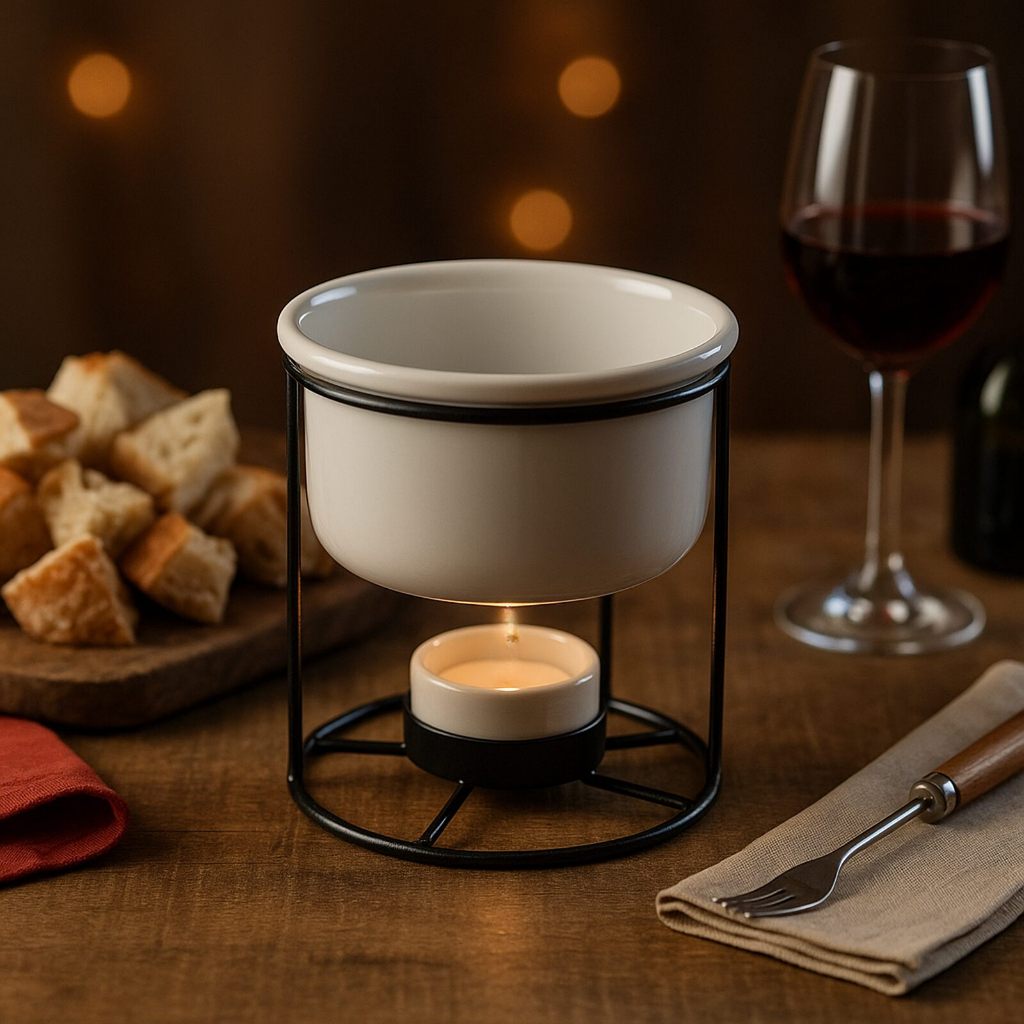 Fondue rechaud 3 peças 600ml em porcelana