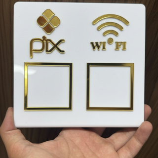 Placa Display Pix Mesa Balcão Wi-Fi QR Code em Oferta na Shopee