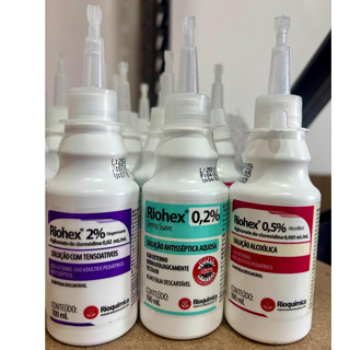 Riohex Clorexidina Almotolia Aquosa Acóolica e Degermante 0,2% - 0,5% - 2% - 100ml em Oferta na Shopee