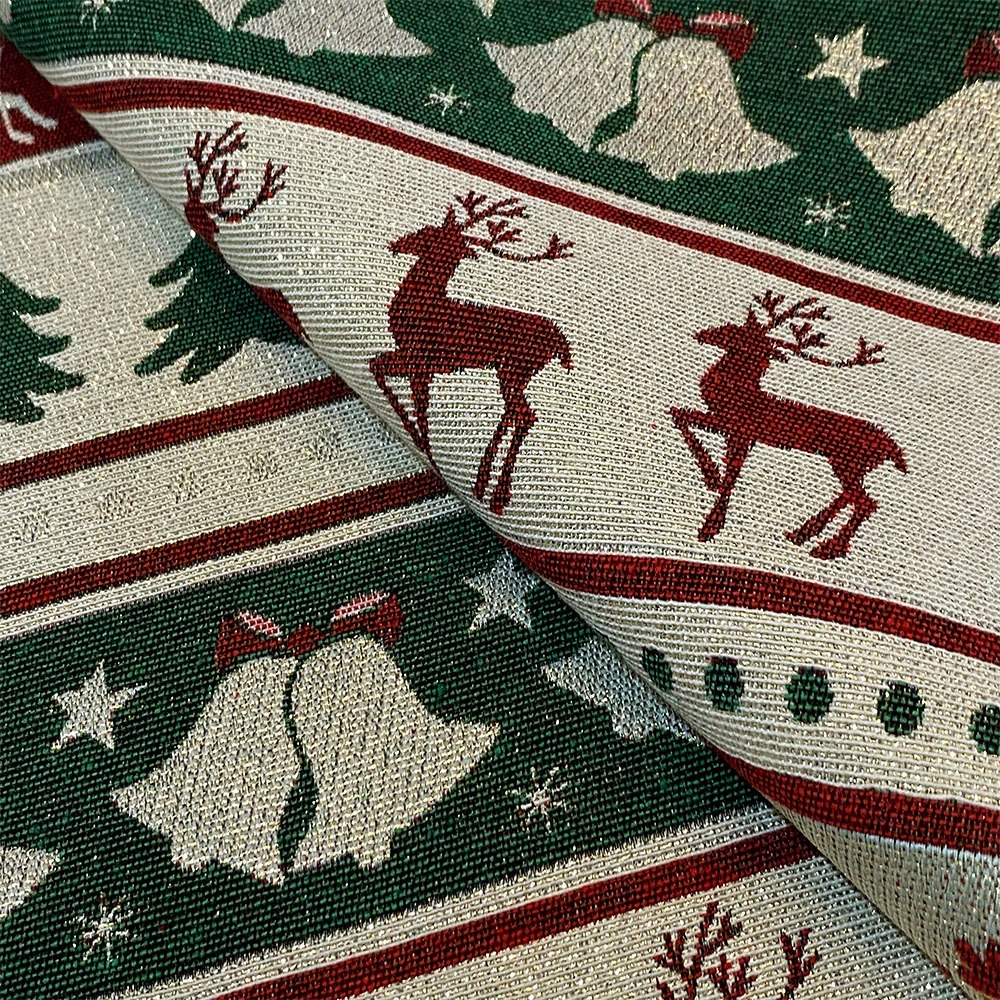 Tecido Jacquard Lurex Natalino Para Decoração 1m x 2,8m Tema de Natal