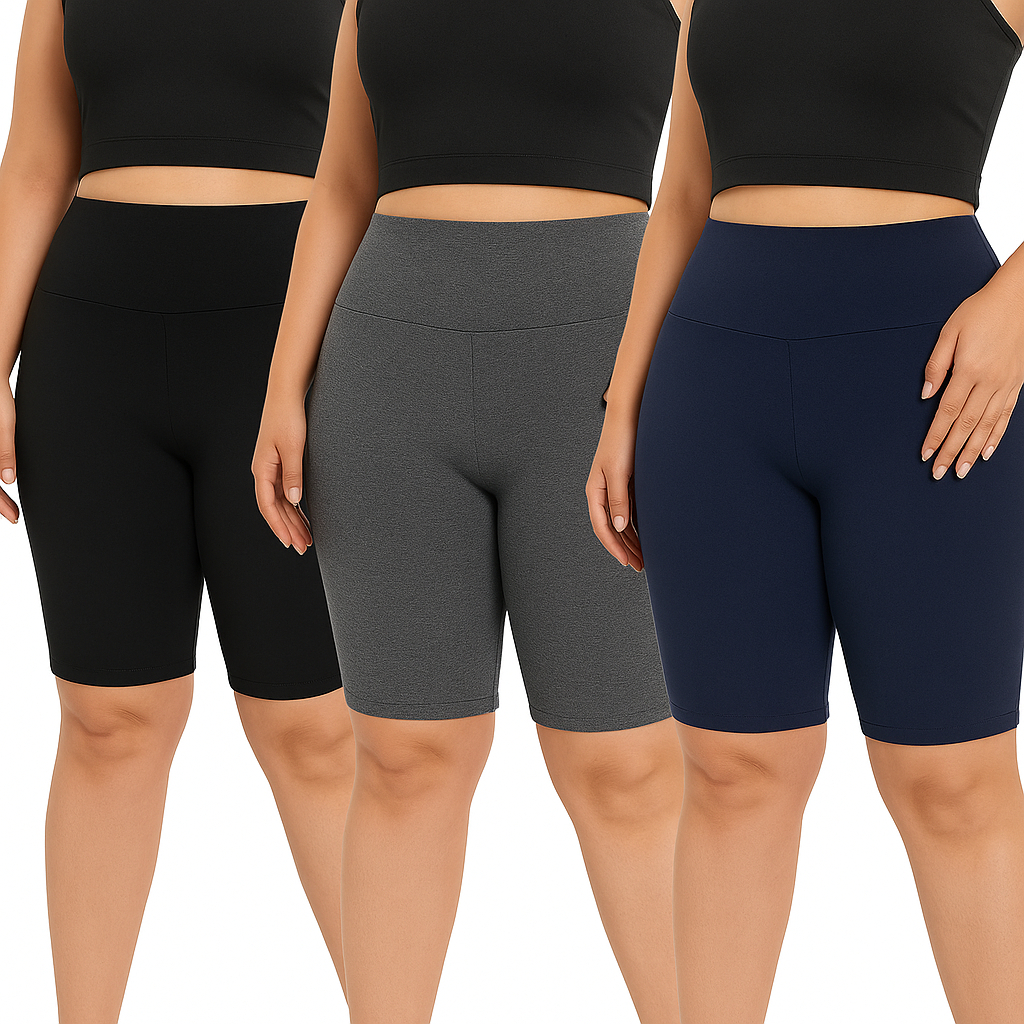 Kit 3 Shorts Legging Feminina Academia Plus Size Suplex P AO G3 Ciclista Caminhada Corrida em Oferta na Shopee