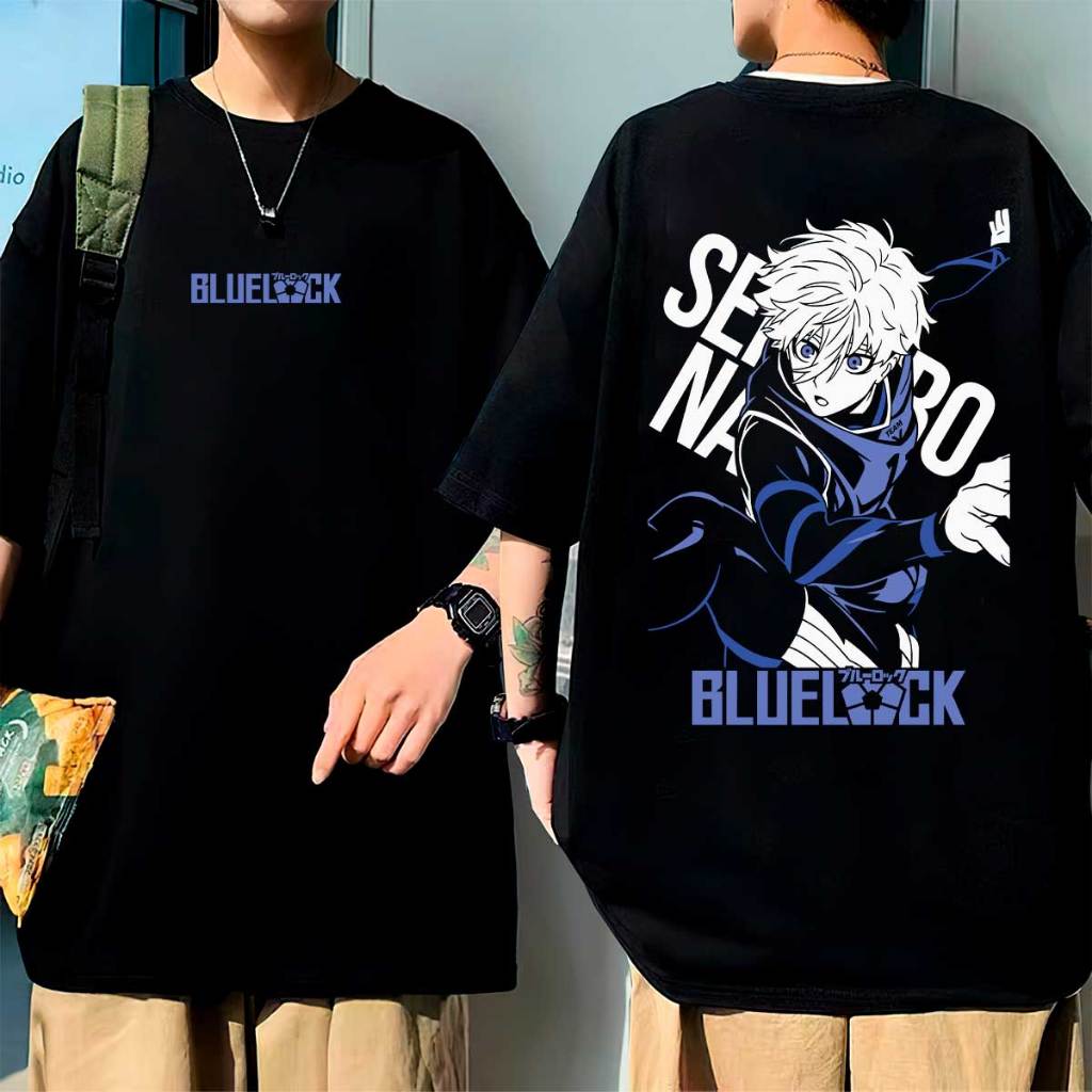 Camiseta Oversized Anime Estampada BlueLock Futebol Nagi Mangá Unissex Algodão