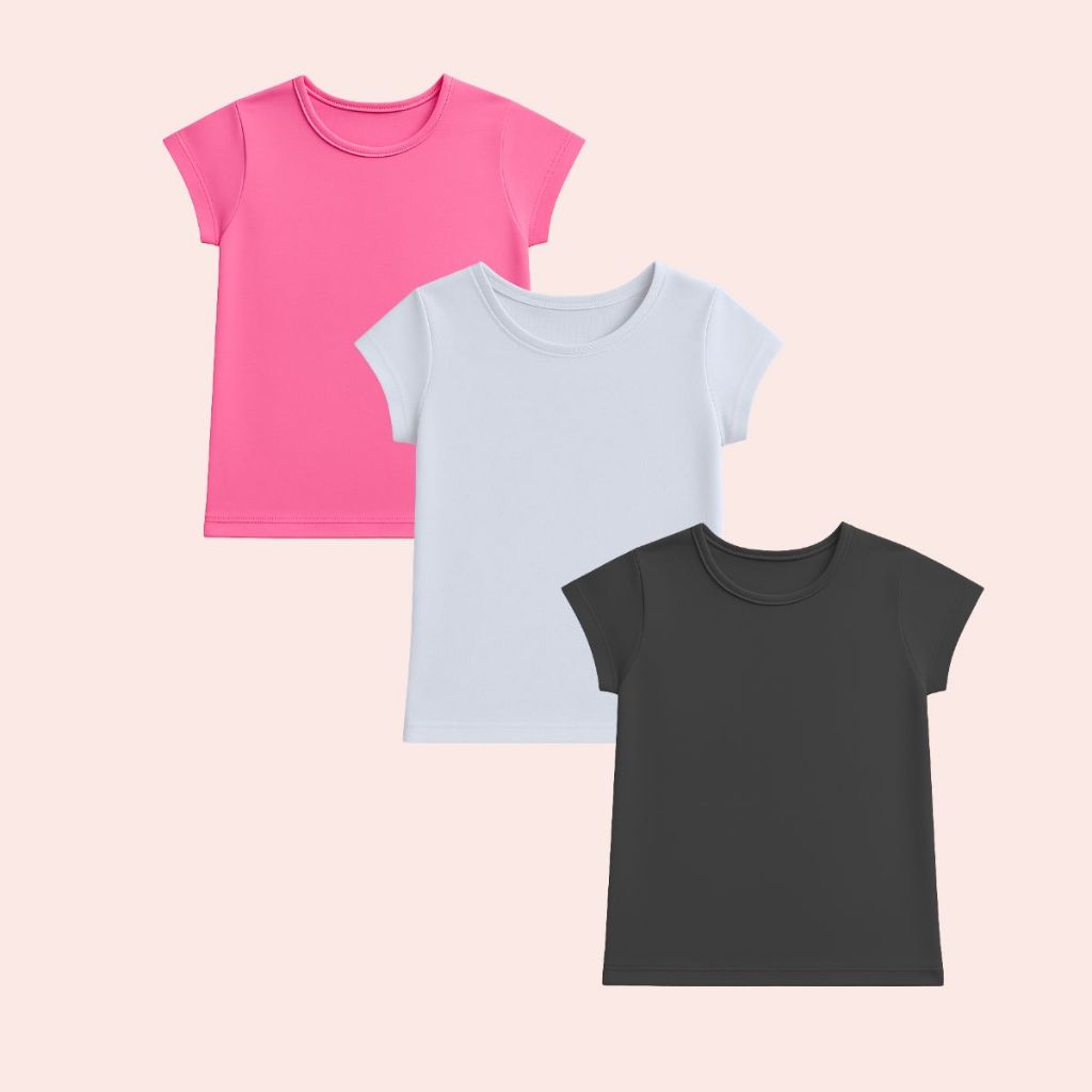 Blusa Cotton Algodão Menina 4 A 14 Anos Infantil Juvenil Manga Curta Verão Básica Lisa