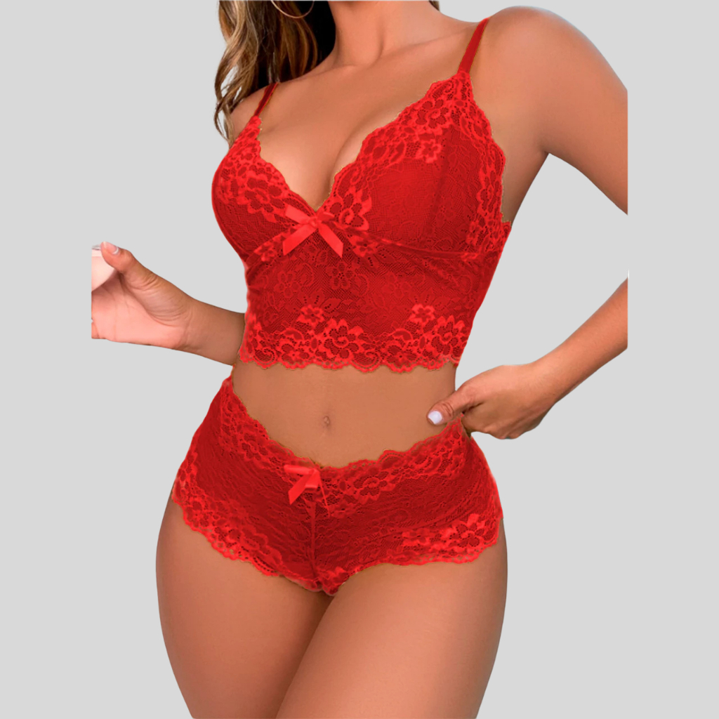 Espera Marido Sexy Conjunto de Renda em Microfibra