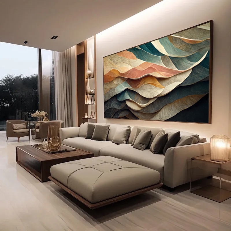 Quadro Canvas Abstrato Moderno Sala Hall Grande Moldura Decoração Casa