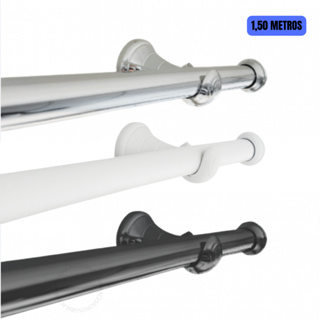 Kit Varão Cortina 1,50 Metros 28mm Varias Cores Simples em Oferta na Shopee