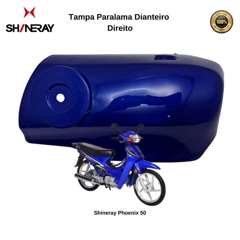 Tampa do Paralama Dianteiro Lado Direito Shineray XY 50Q Phoenix Azul